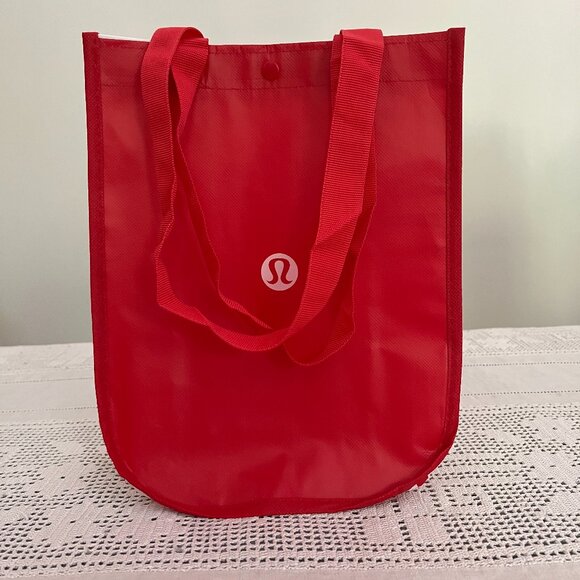 NEW Lululemon red & white small reusable tote bag - Picture 4 of 6